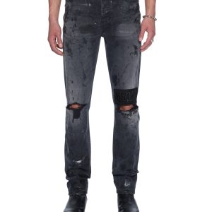 Mens Chitch Powder Grey Praying Slim Denim Jeans