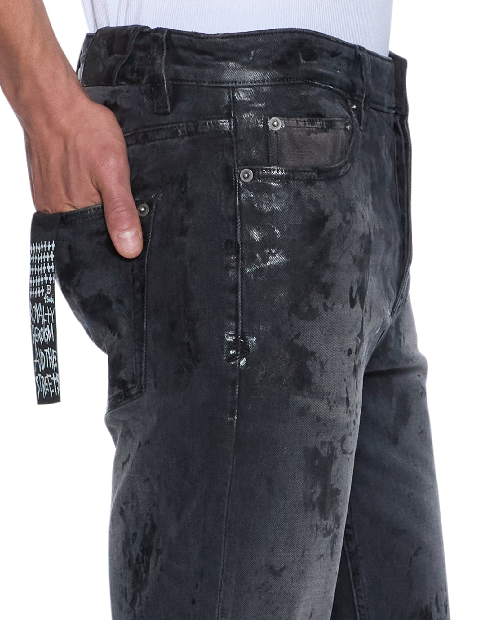 Mens Chitch Powder Grey Praying Slim Denim Jeans - Image 3