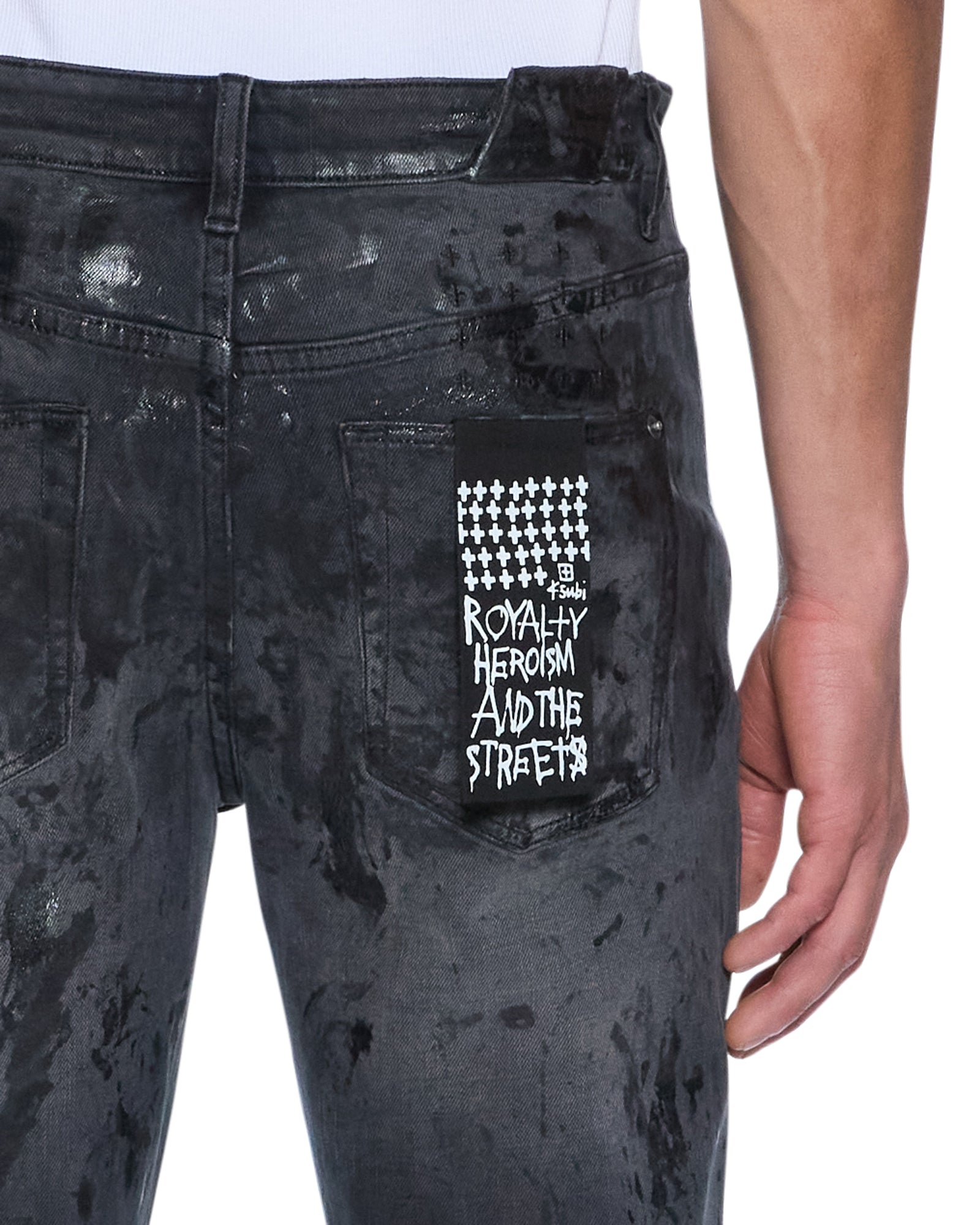 Mens Chitch Powder Grey Praying Slim Denim Jeans - Image 5