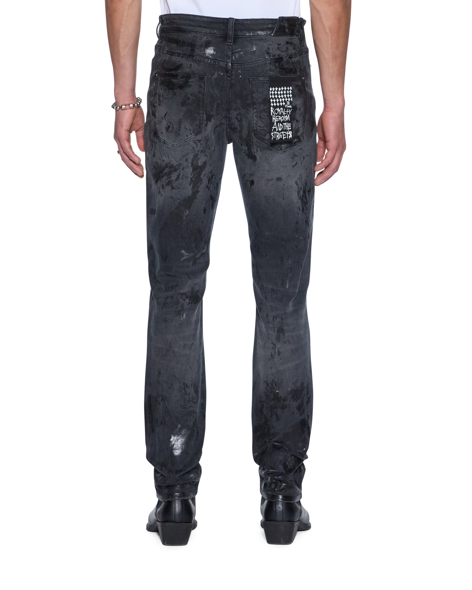 Mens Chitch Powder Grey Praying Slim Denim Jeans - Image 6