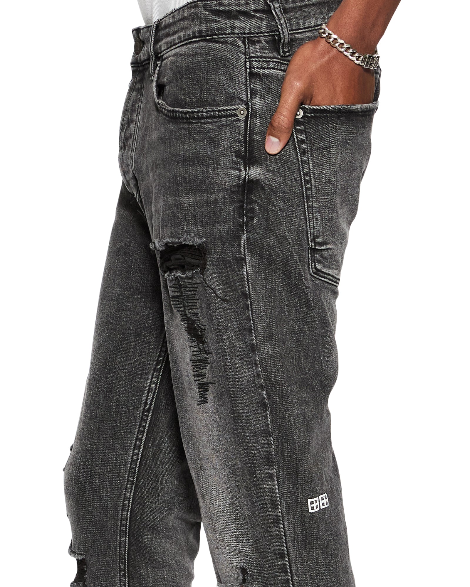 Van Winkle Angst Trashed | Black Stonewash Jeans - Image 2