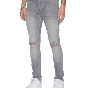 Van Winkle Thrifted Skinny Jeans - Faded Grey Denim
