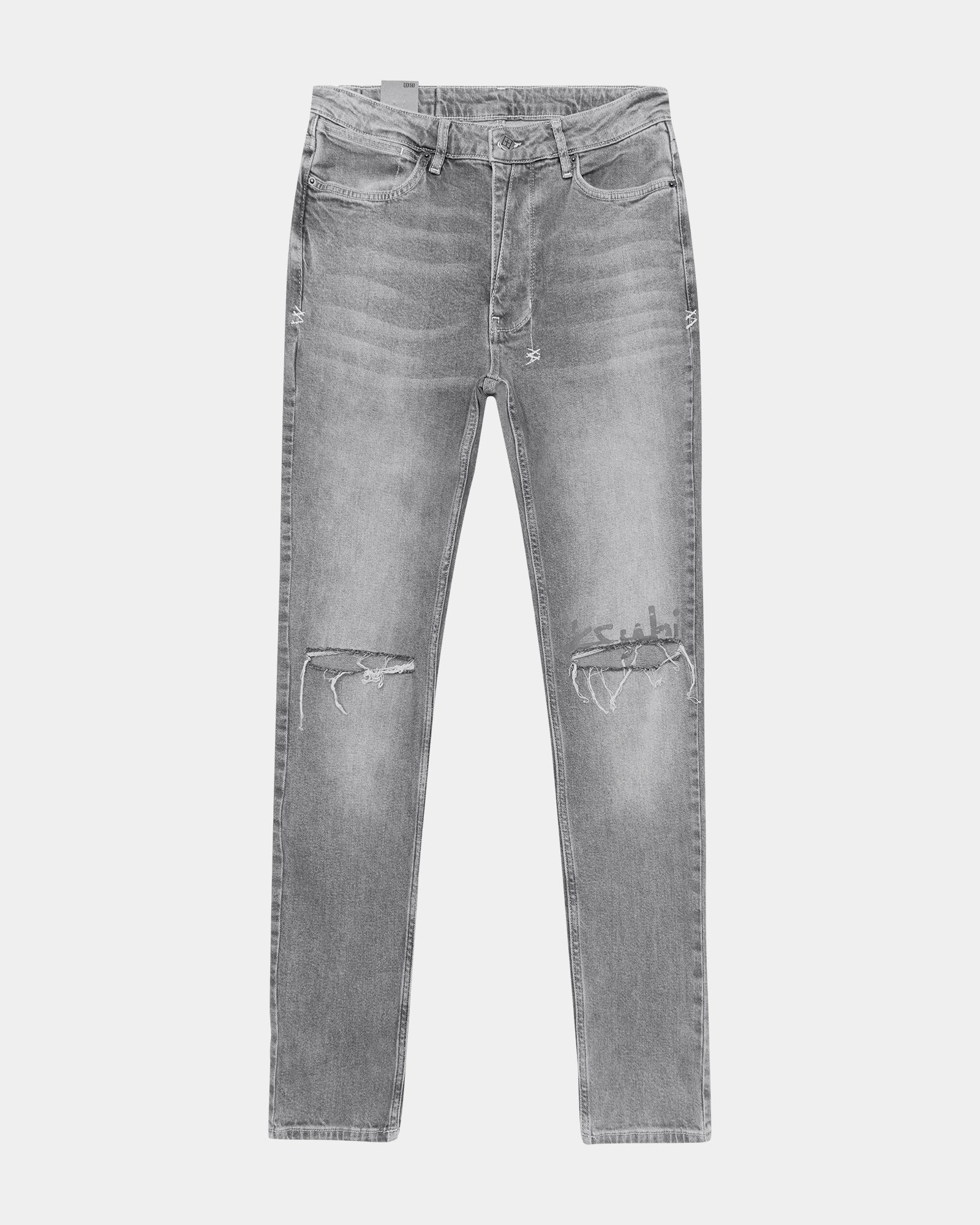 Van Winkle Thrifted Skinny Jeans - Faded Grey Denim - Image 5