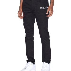 Buy Chitch Chicago Laid Black | Men's Slim Denim Jeans | KSUBI