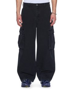 Mens Maxx Fugitive Cargo Worn Black Pants