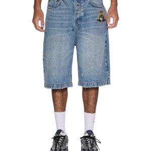 Mens Maxx Short 70'S Blue Trashed Walkshorts