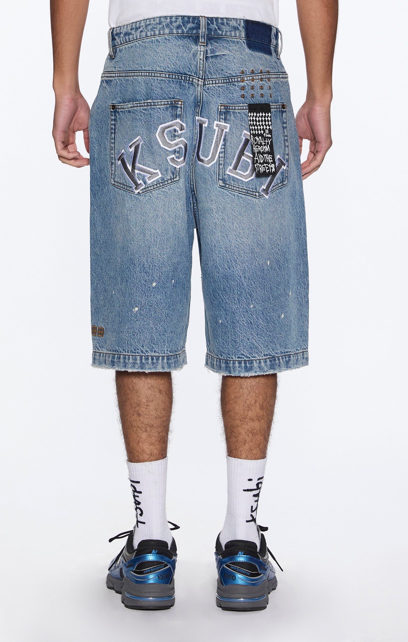 Mens Maxx Short 70'S Blue Trashed Walkshorts - Image 4