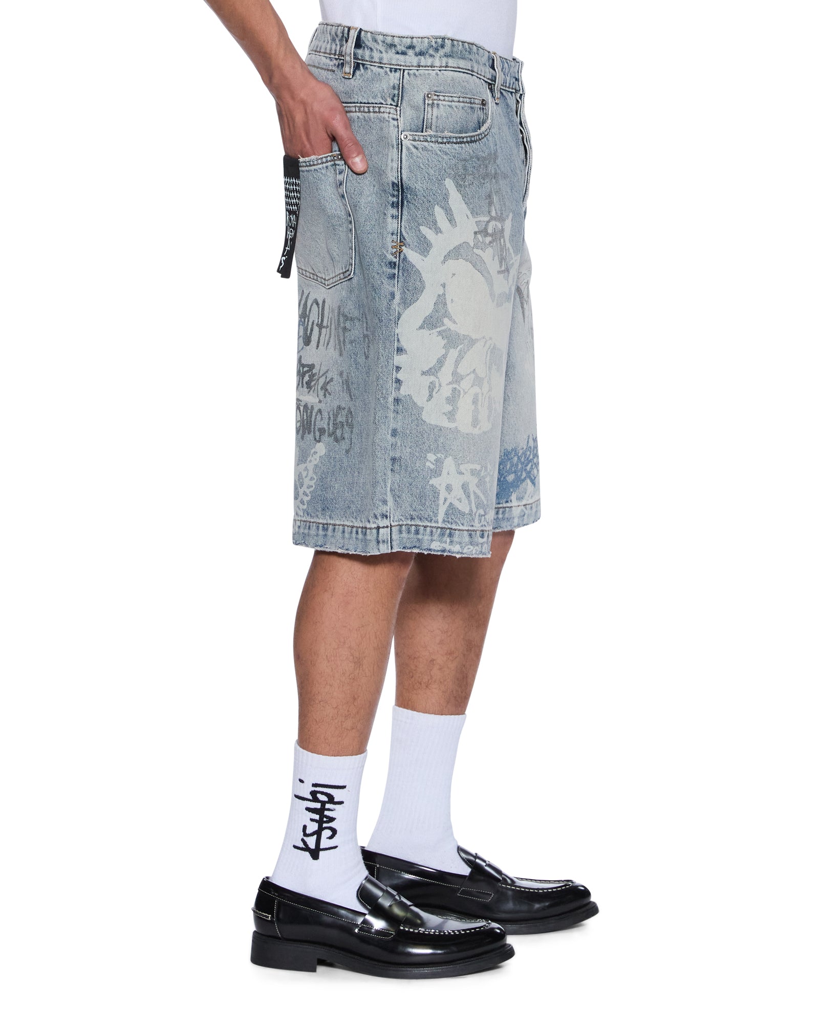 Mens Maxx Short Rogue Blue Graffiti Walkshorts - Image 2