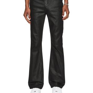 Mens Bronko Black Wax Bootcut Denim Jeans