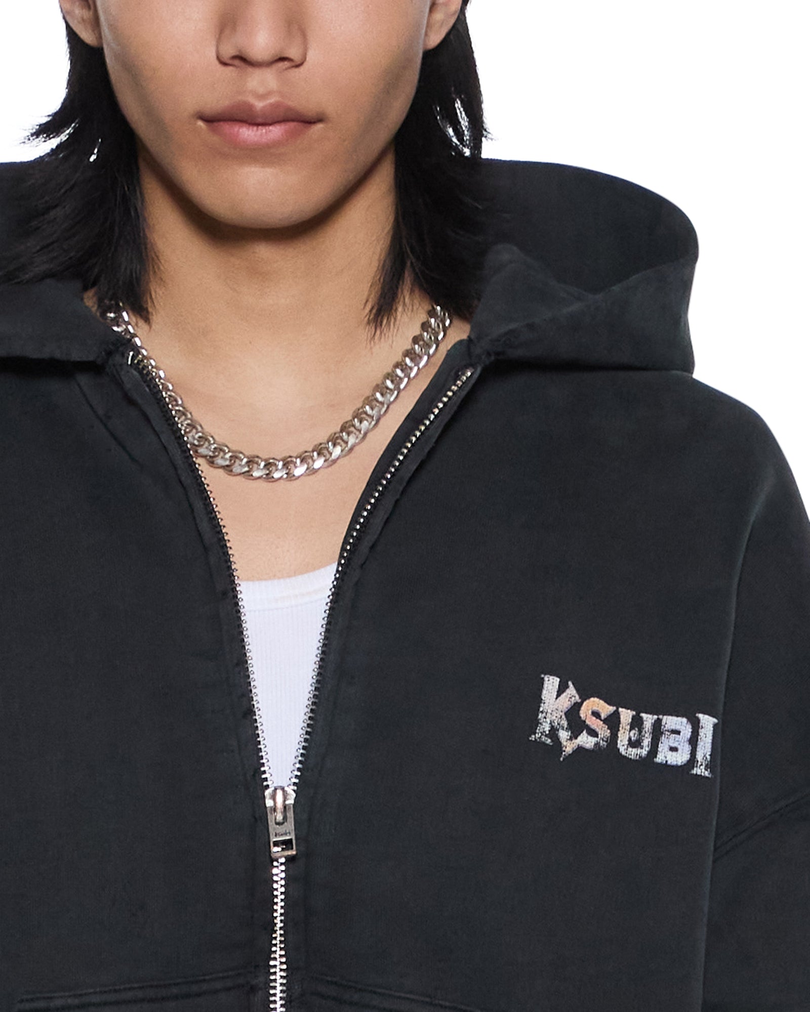 Mens Death Snake Halen Zip Hoodie Ash Fleece - Image 4