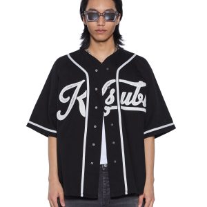 Mens Outfield Ss Jersey Black Fashion Tops