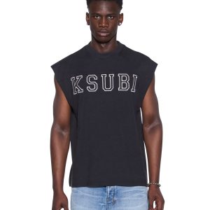 Mens Touchdown Ekcess Cut Off Tank Jet Black Tees