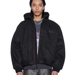 Mens Sin City Plated Waxed Jacket Black Jackets