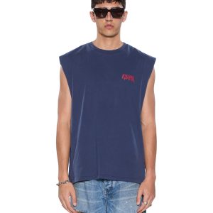 Mens Kingdom Cut Off Biggie Deep Blue Tees