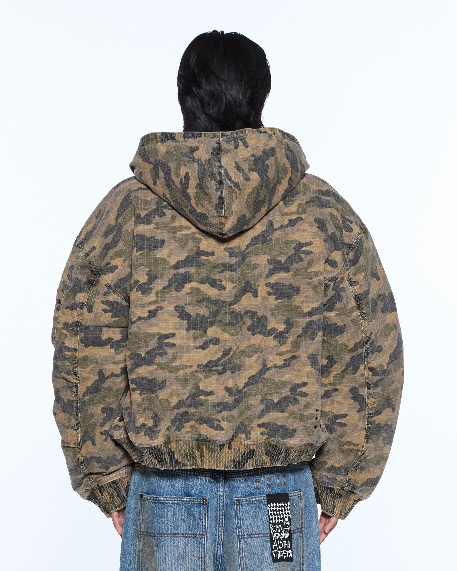 Mens Plated Bomber Jacket Camo Jackets - Image 5