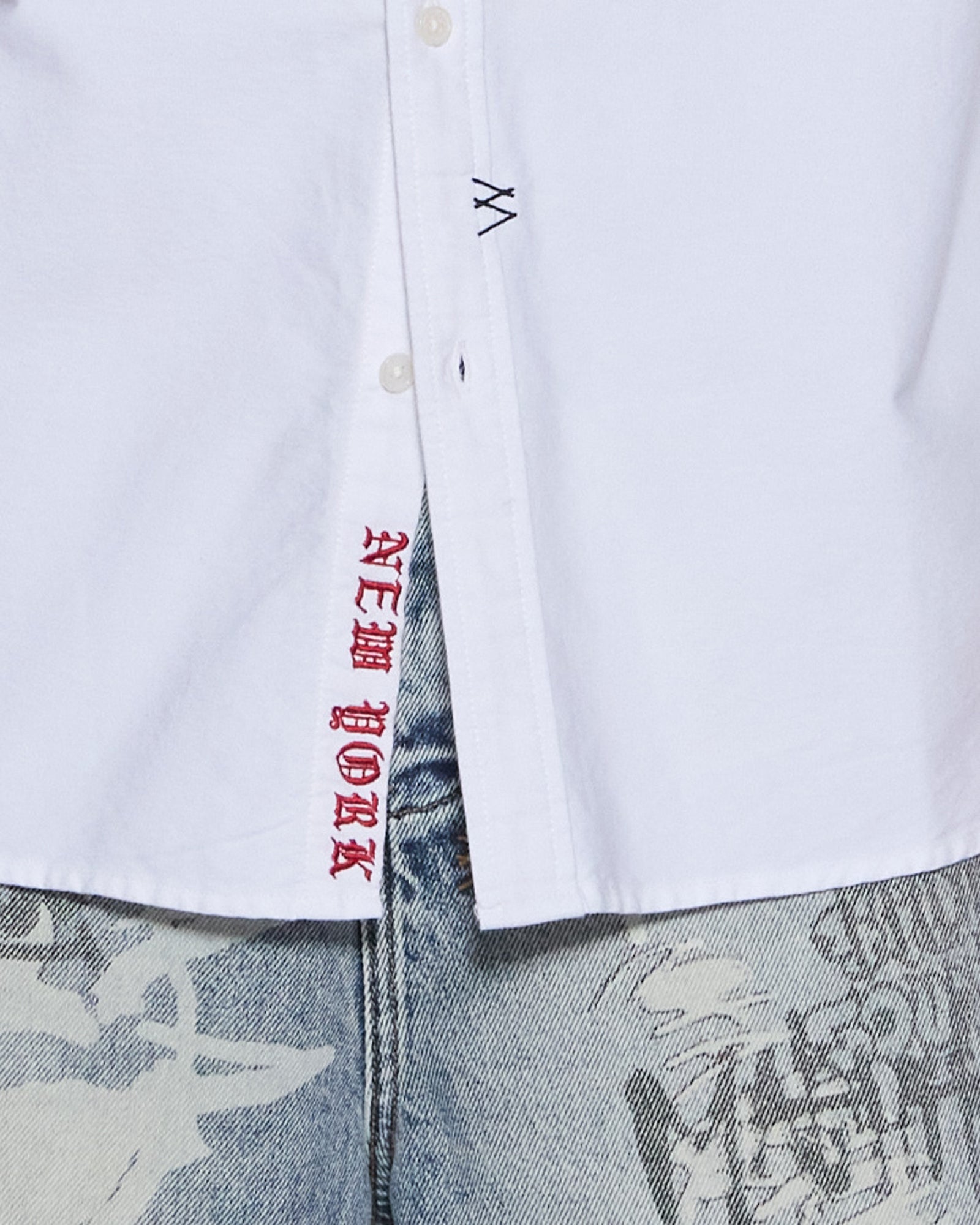 Mens Graffiti Anti Button Down Ls Shirt White Shirts - Image 5