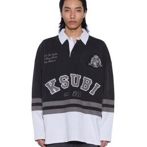 Mens Duke Rugby Ls Jersey Black Fashion Tops