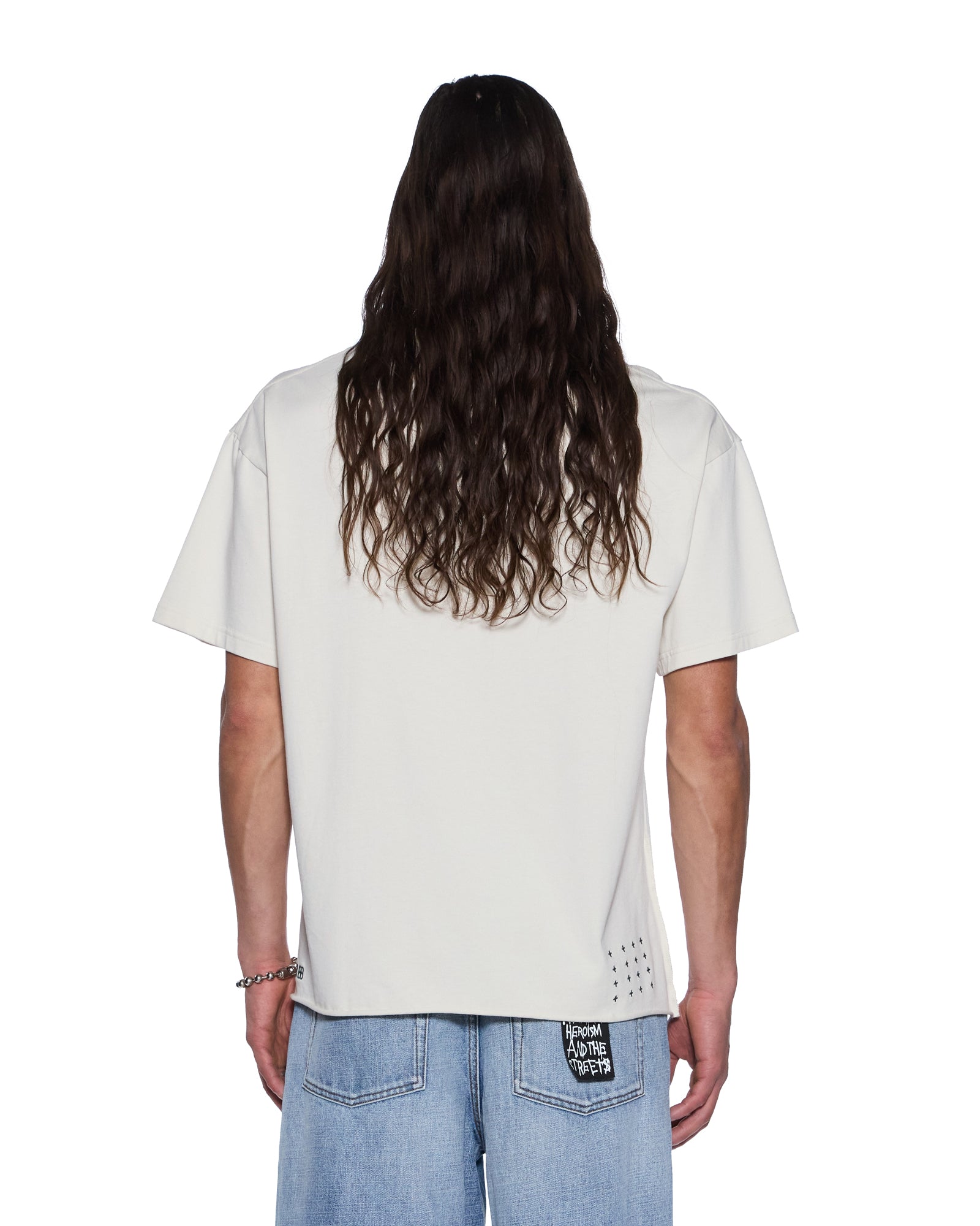 Mens Prestige Biggie Ss Tee Antique White Tees - Image 4