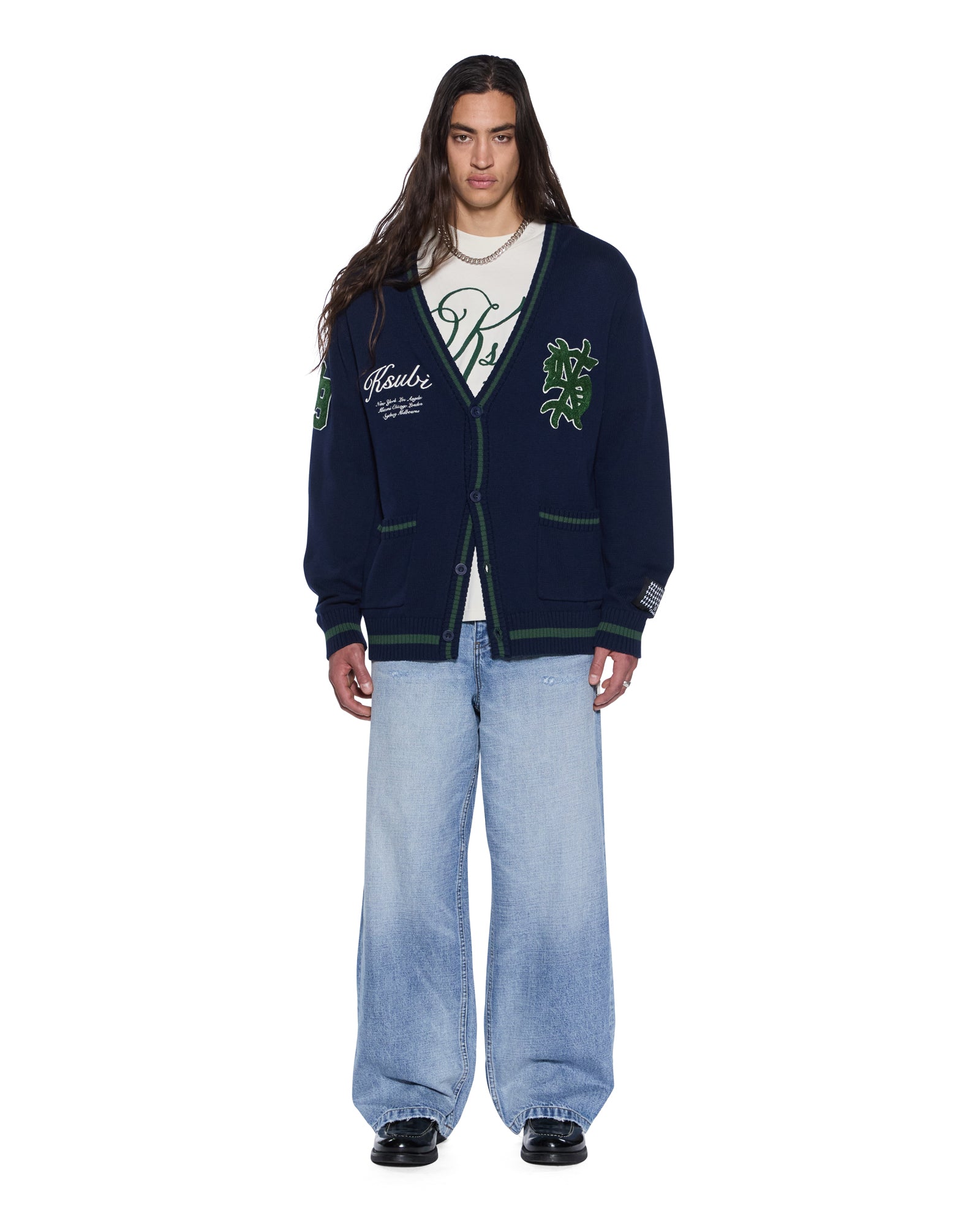 Mens Playoff Cardigan Midnight Knitwear - Image 2