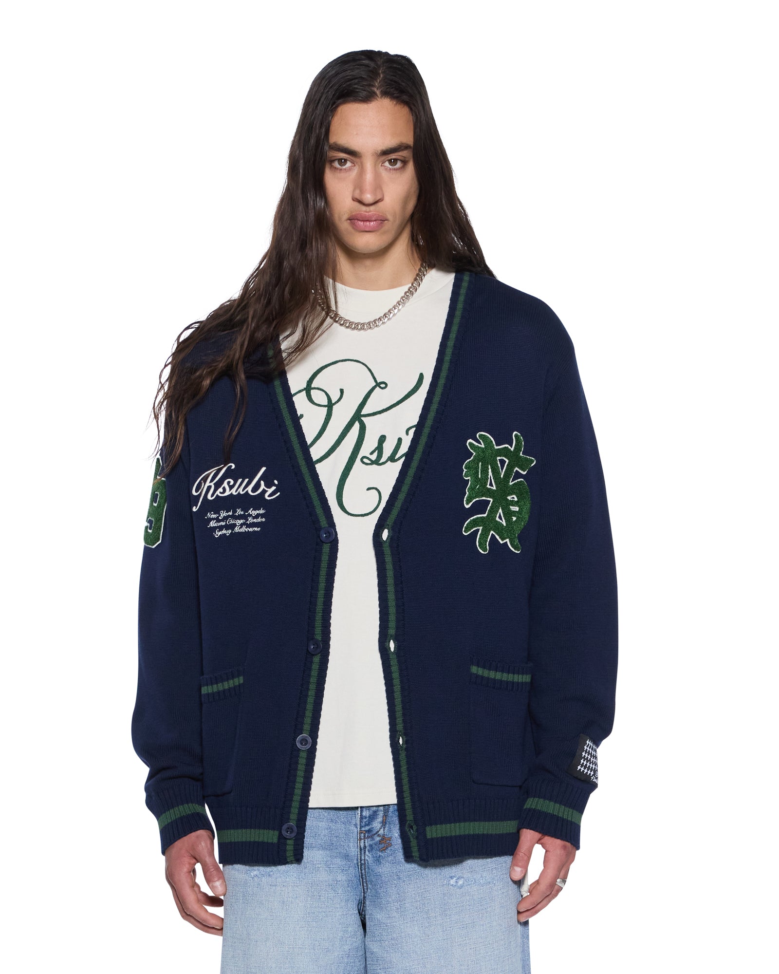 Mens Playoff Cardigan Midnight Knitwear - Image 3