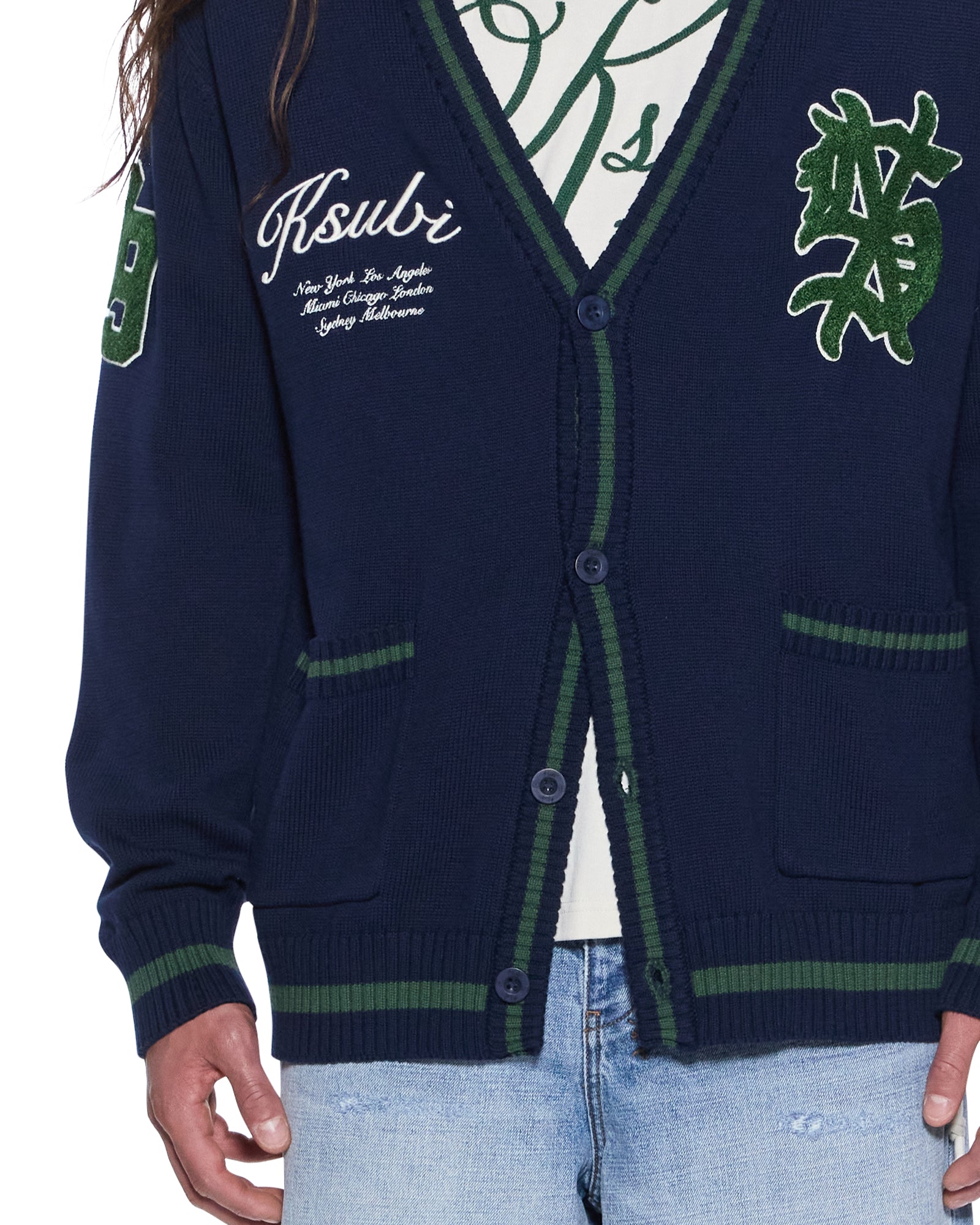 Mens Playoff Cardigan Midnight Knitwear - Image 4