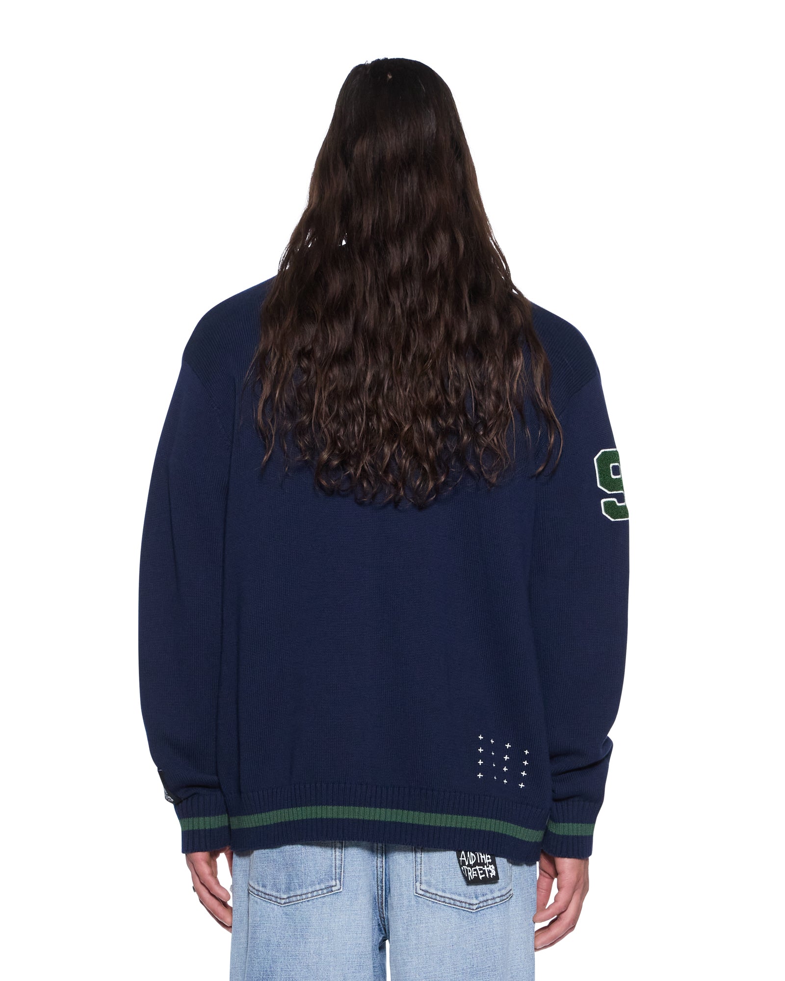 Mens Playoff Cardigan Midnight Knitwear - Image 5