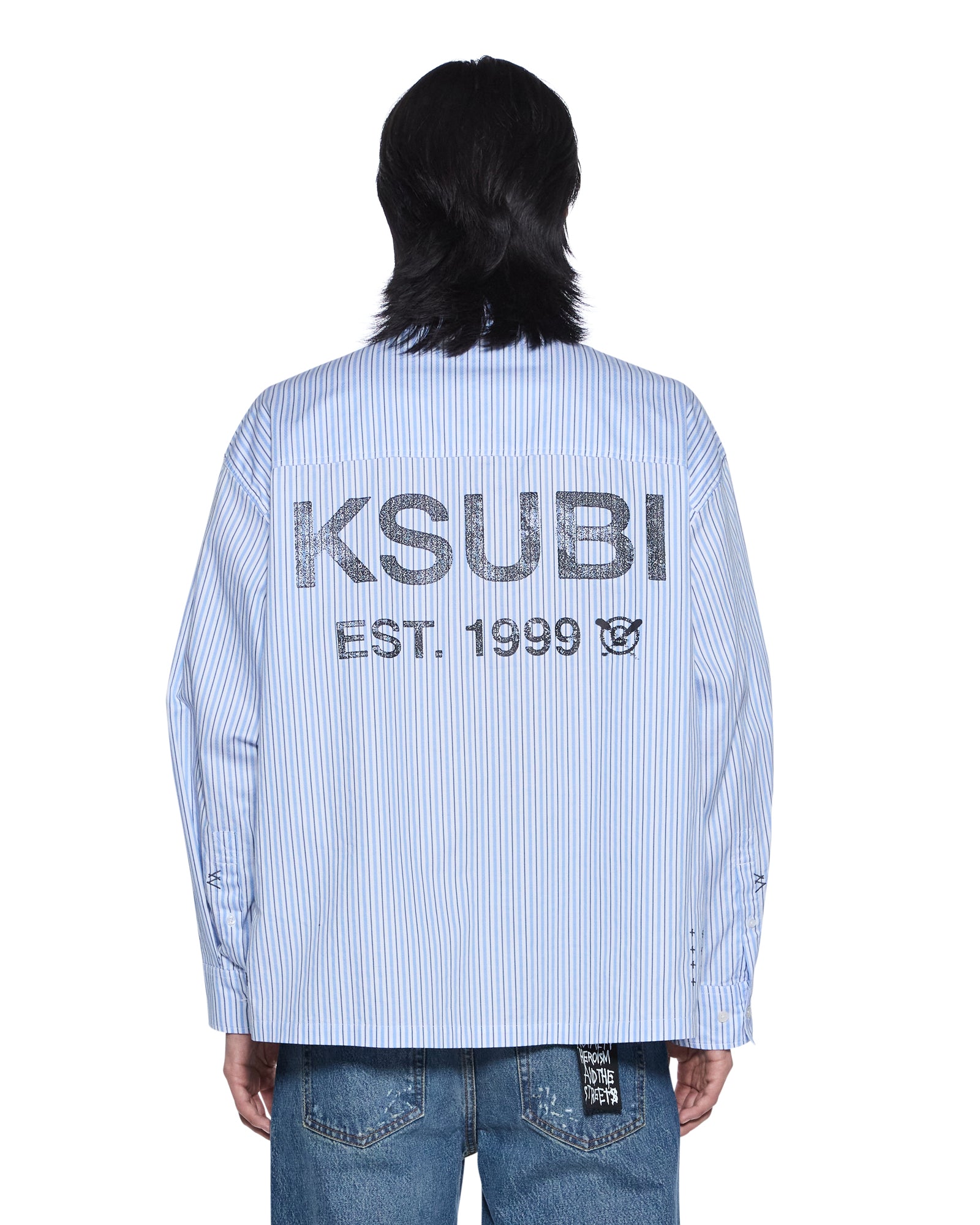 Mens Lanley Ls Shirt Ocean Stripe Shirts