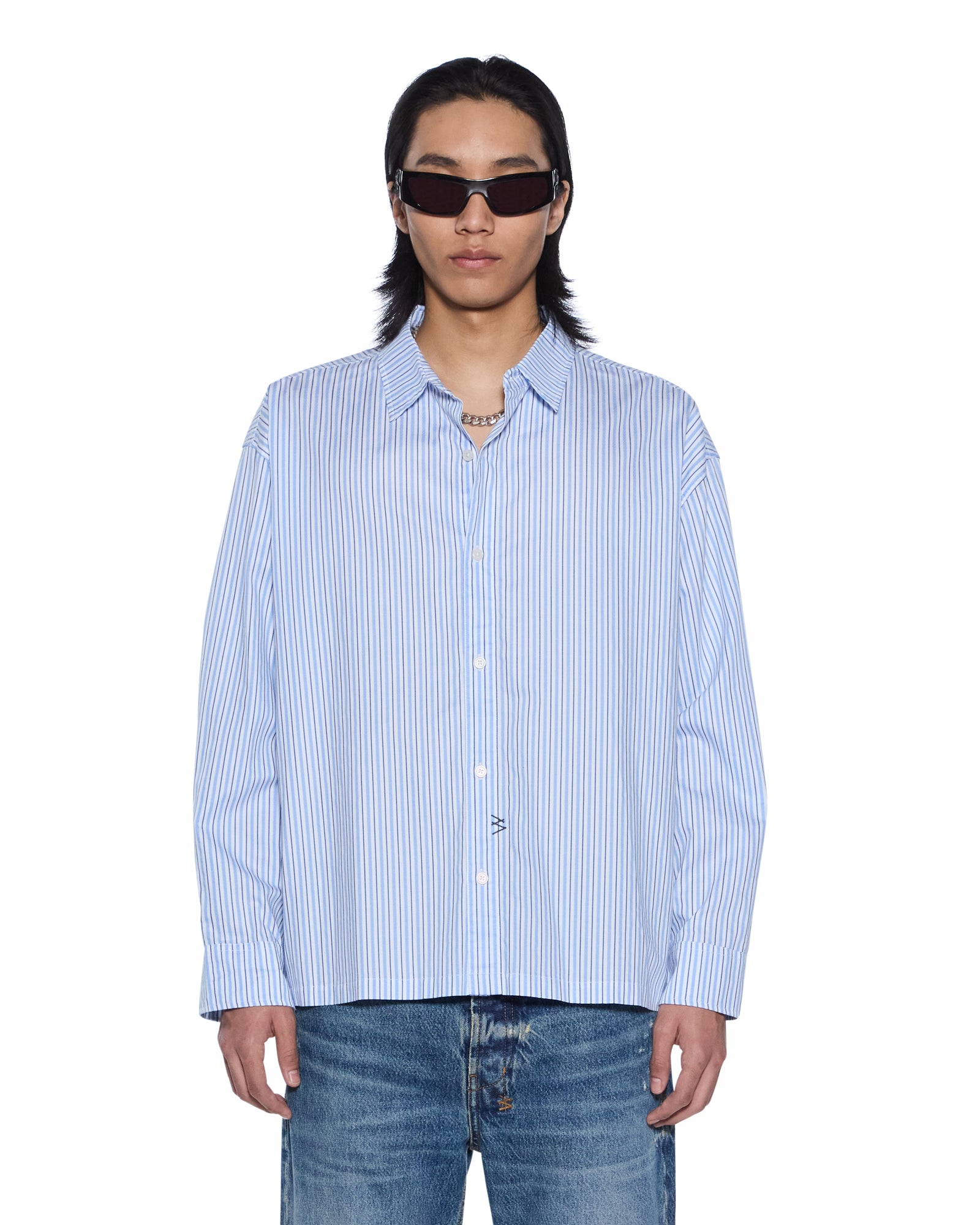 Mens Lanley Ls Shirt Ocean Stripe Shirts - Image 2