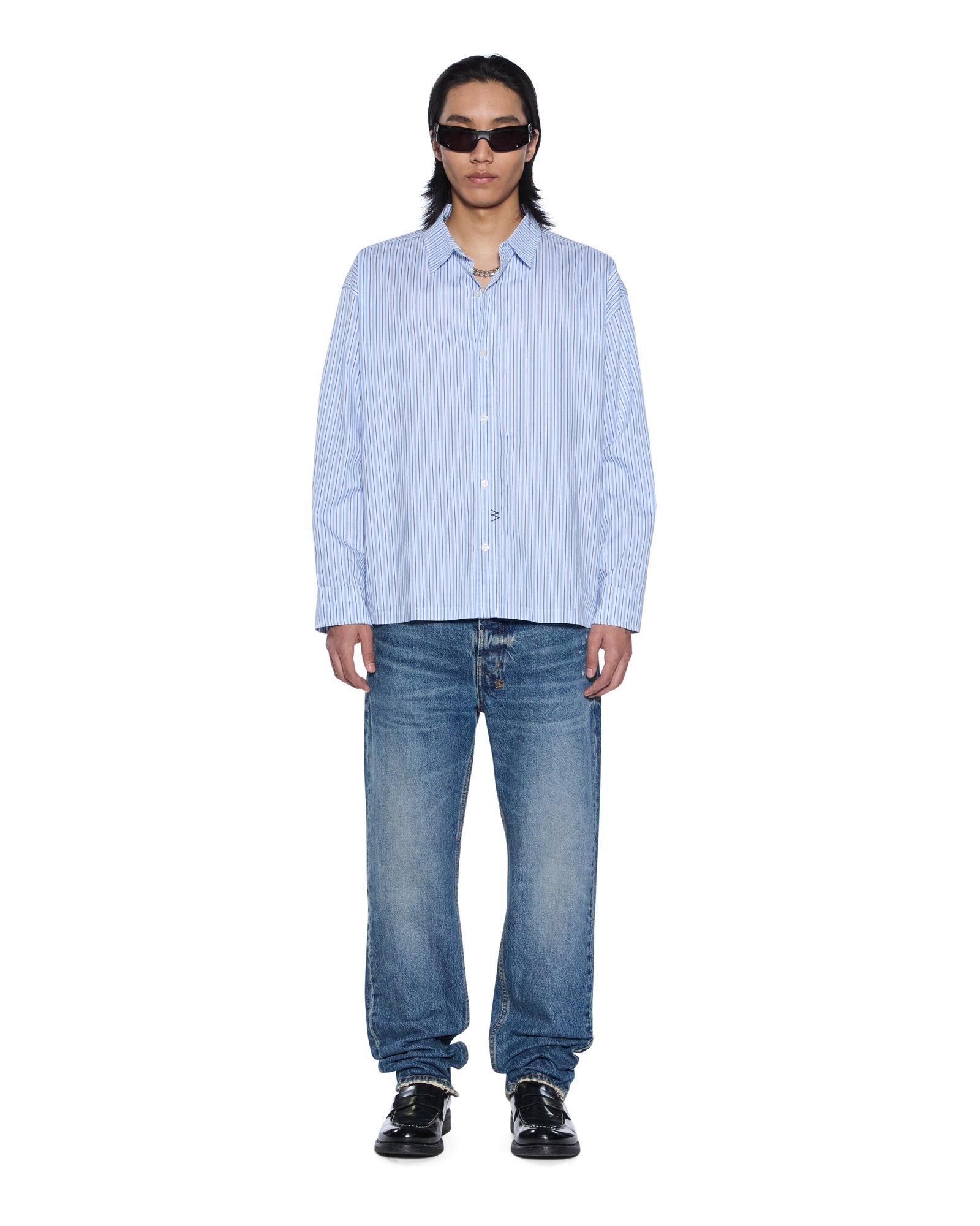 Mens Lanley Ls Shirt Ocean Stripe Shirts - Image 3