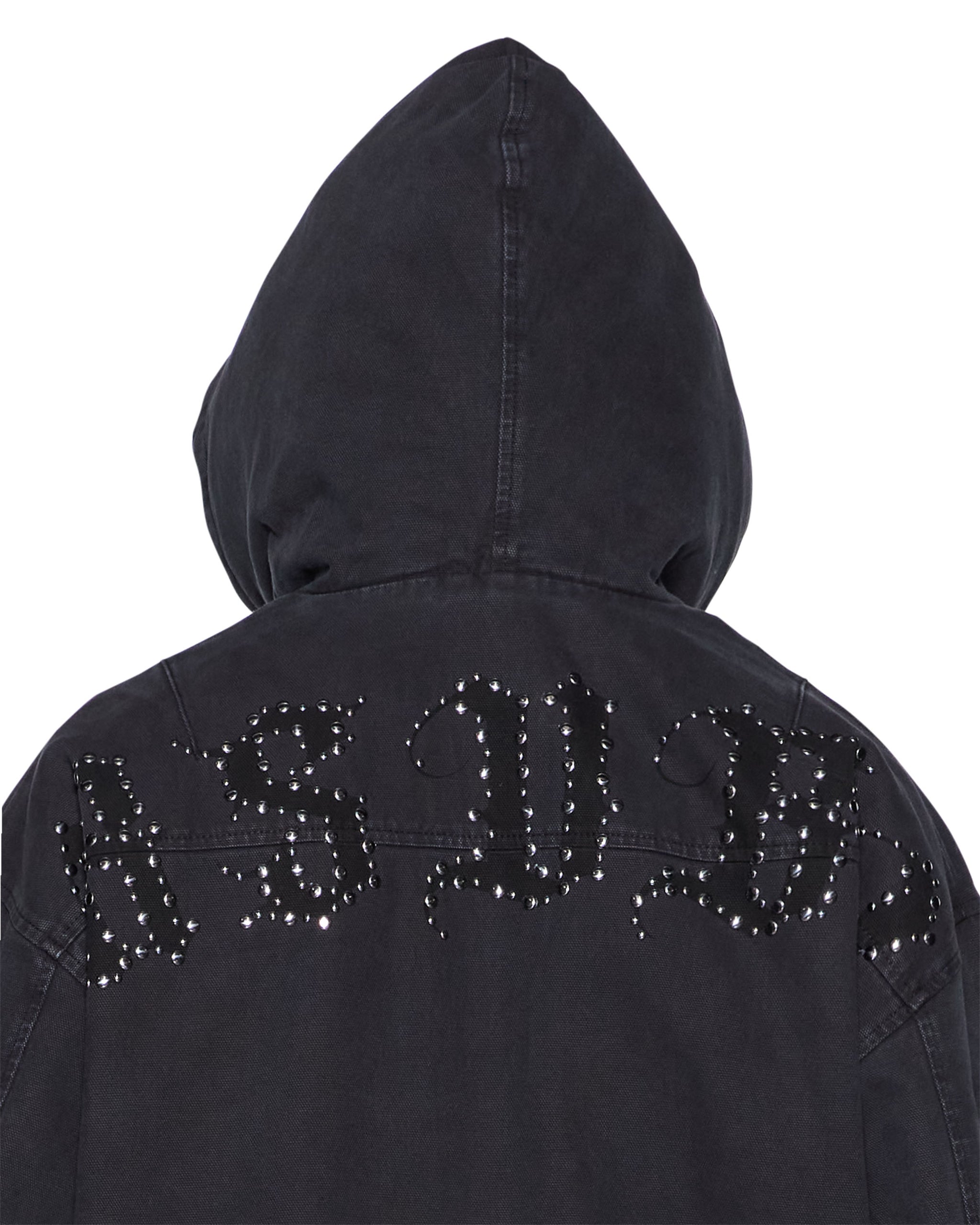 Mens Bomber Jacket Stud Black Jackets - Image 4