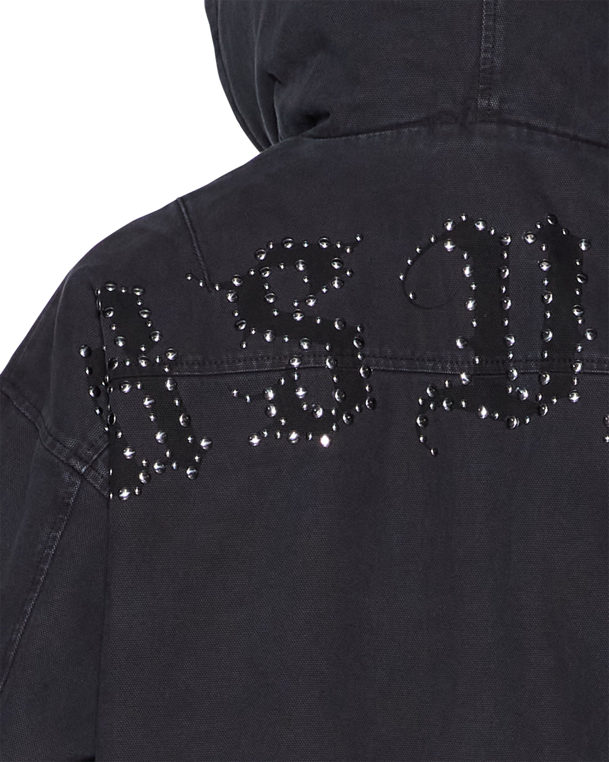 Mens Bomber Jacket Stud Black Jackets - Image 6