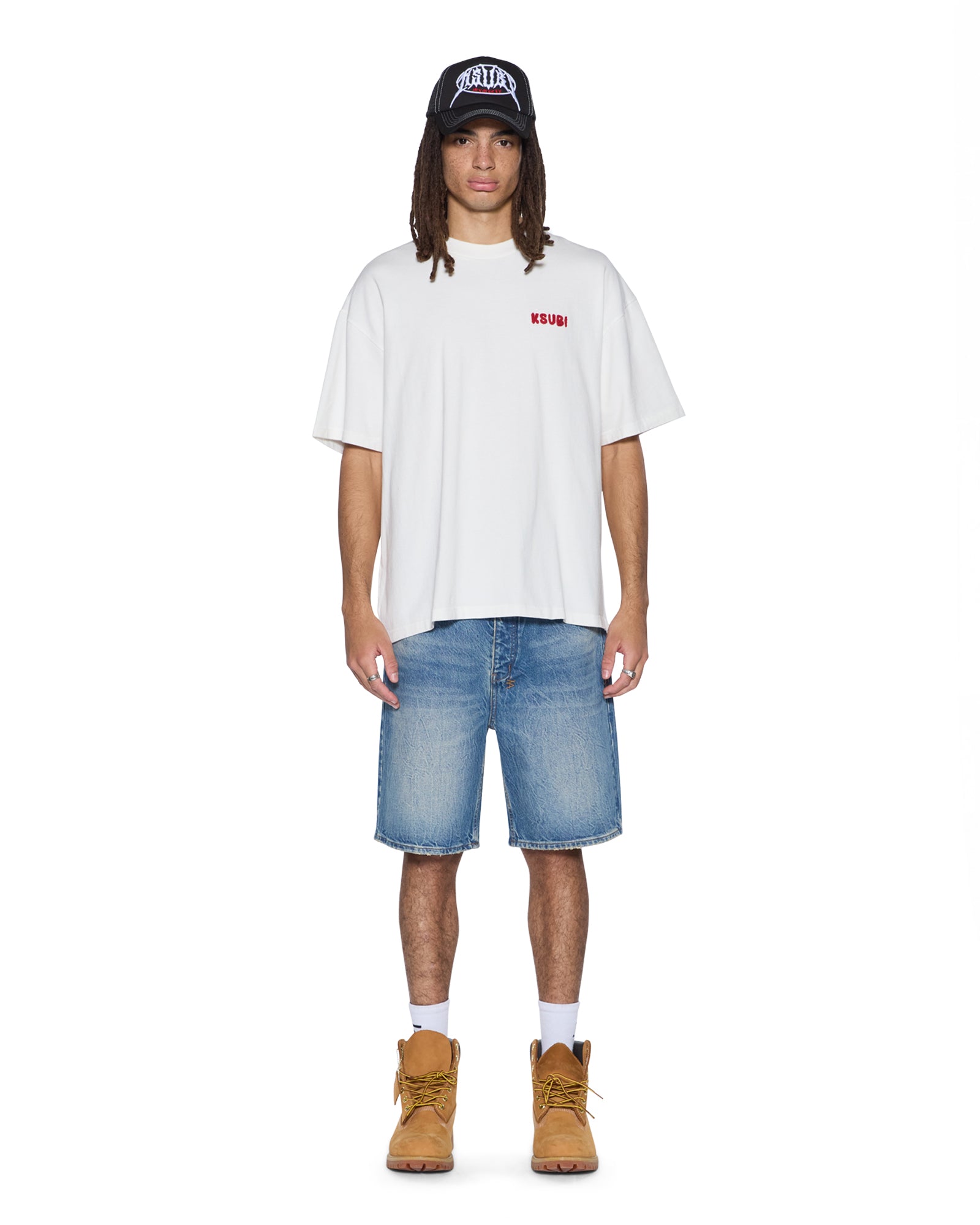 Mens Mekanik Biggie Ss Tee Vintage White Tees - Image 2