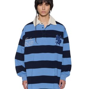 Mens Rugged Rugby Jersey Faded Ice Fashion Tops