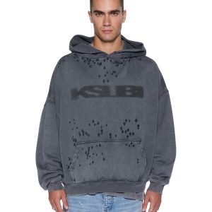 Mens Blasted Ekcess Hoodie Rhino Fleece