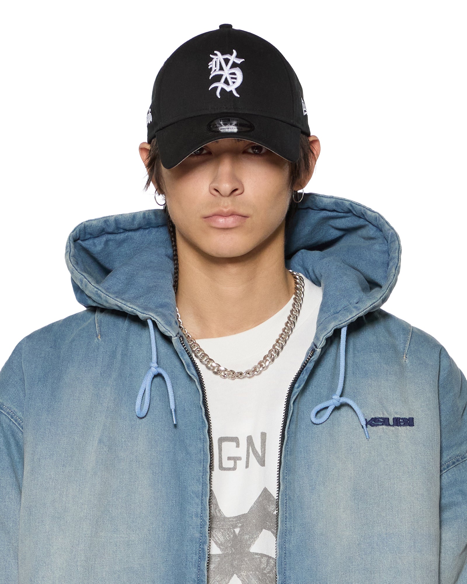 Mens Slouch Bomber Jacket Faded Indigo Jackets - Image 3