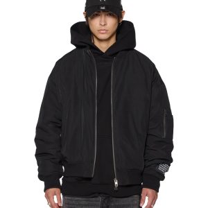 Mens Intruder Bomber Jacket Black Jackets