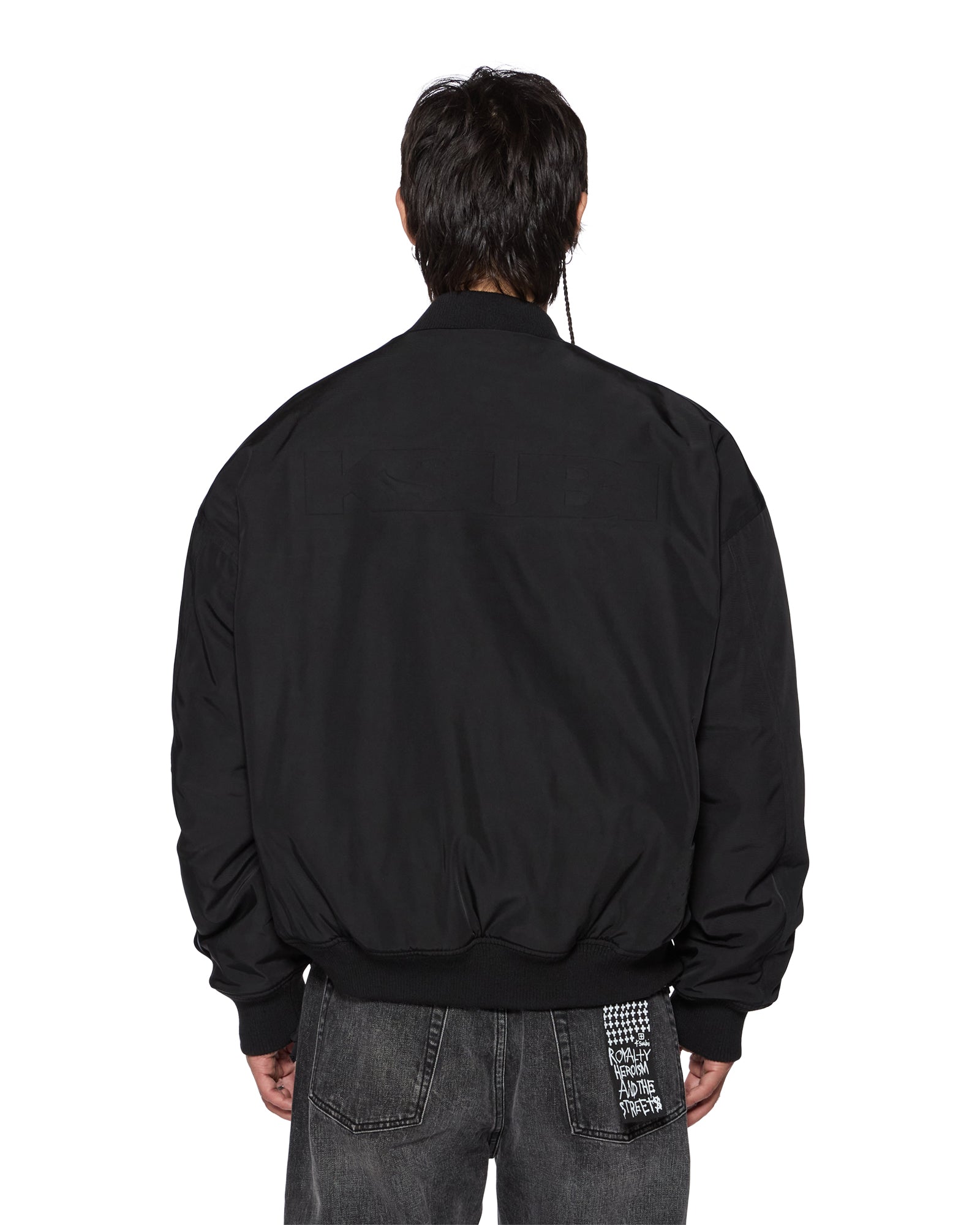 Mens Intruder Bomber Jacket Black Jackets - Image 5