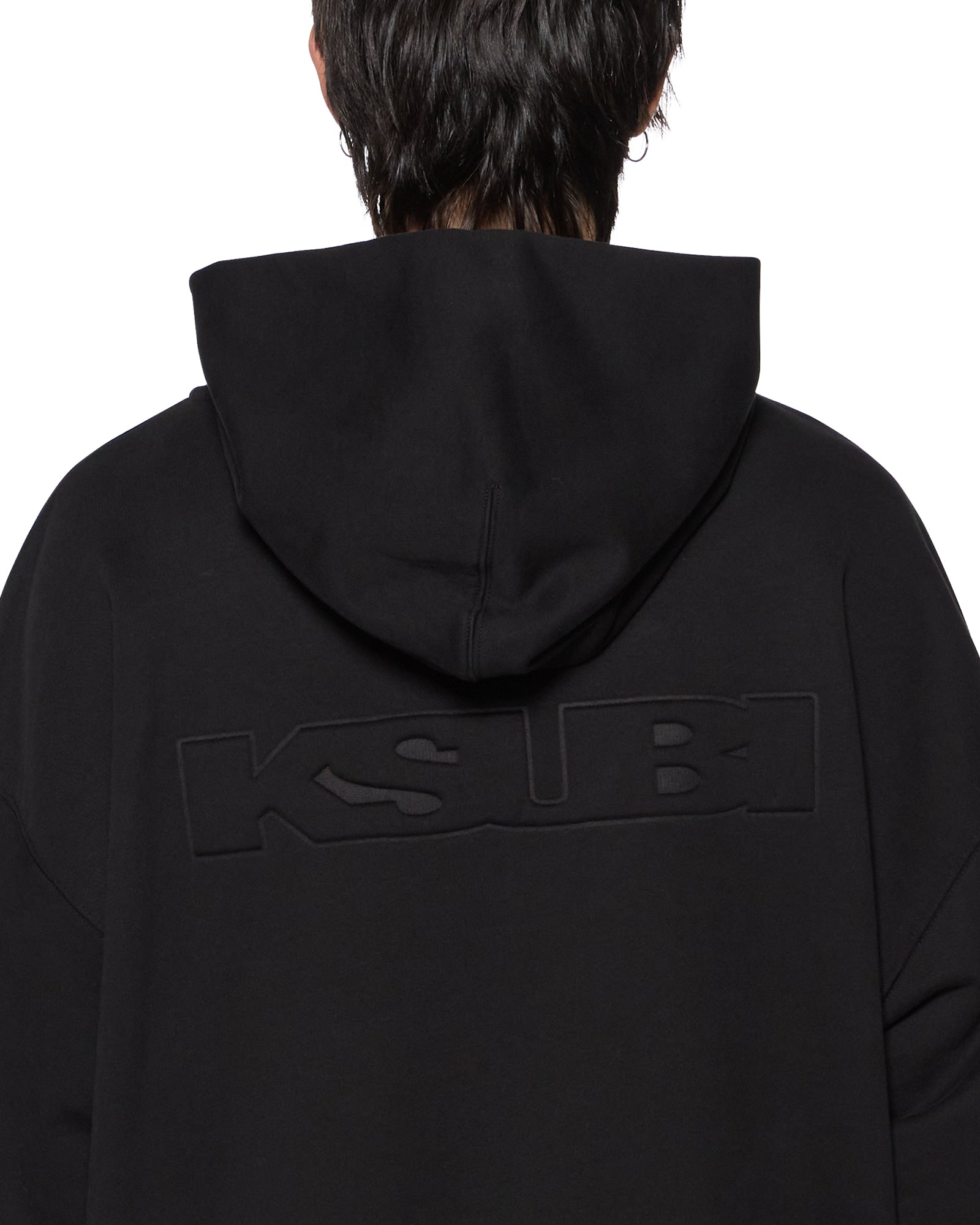 Mens Intruder Ekcess Hoodie Jet Black Fleece - Image 3