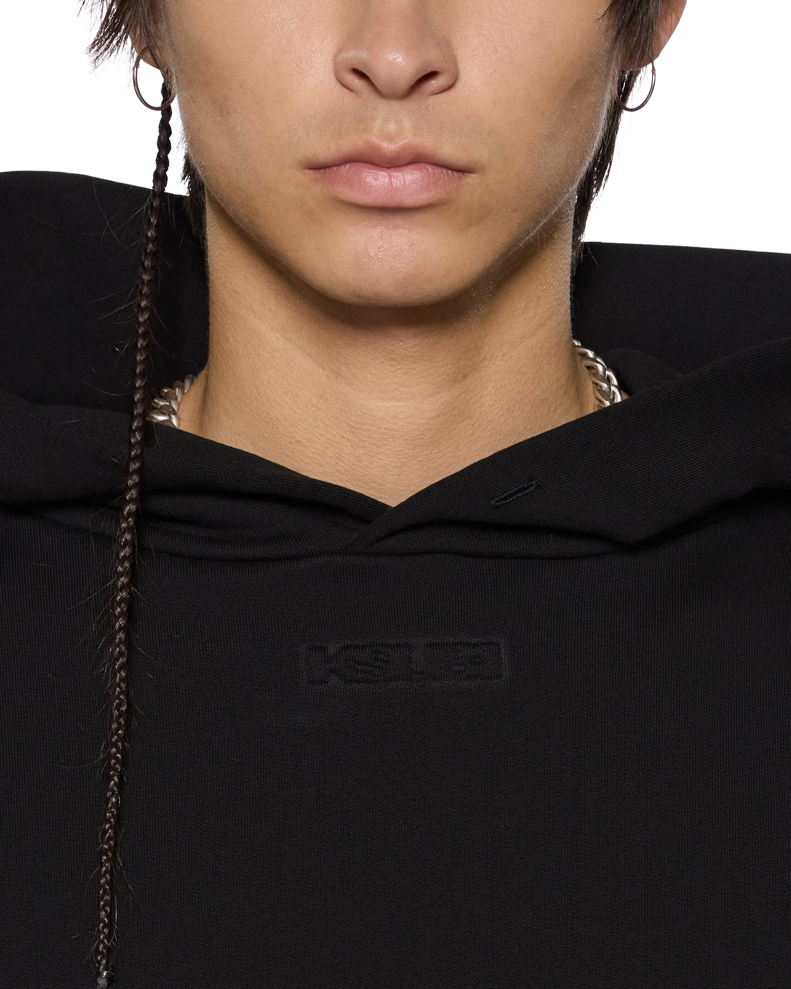 Mens Intruder Ekcess Hoodie Jet Black Fleece - Image 4