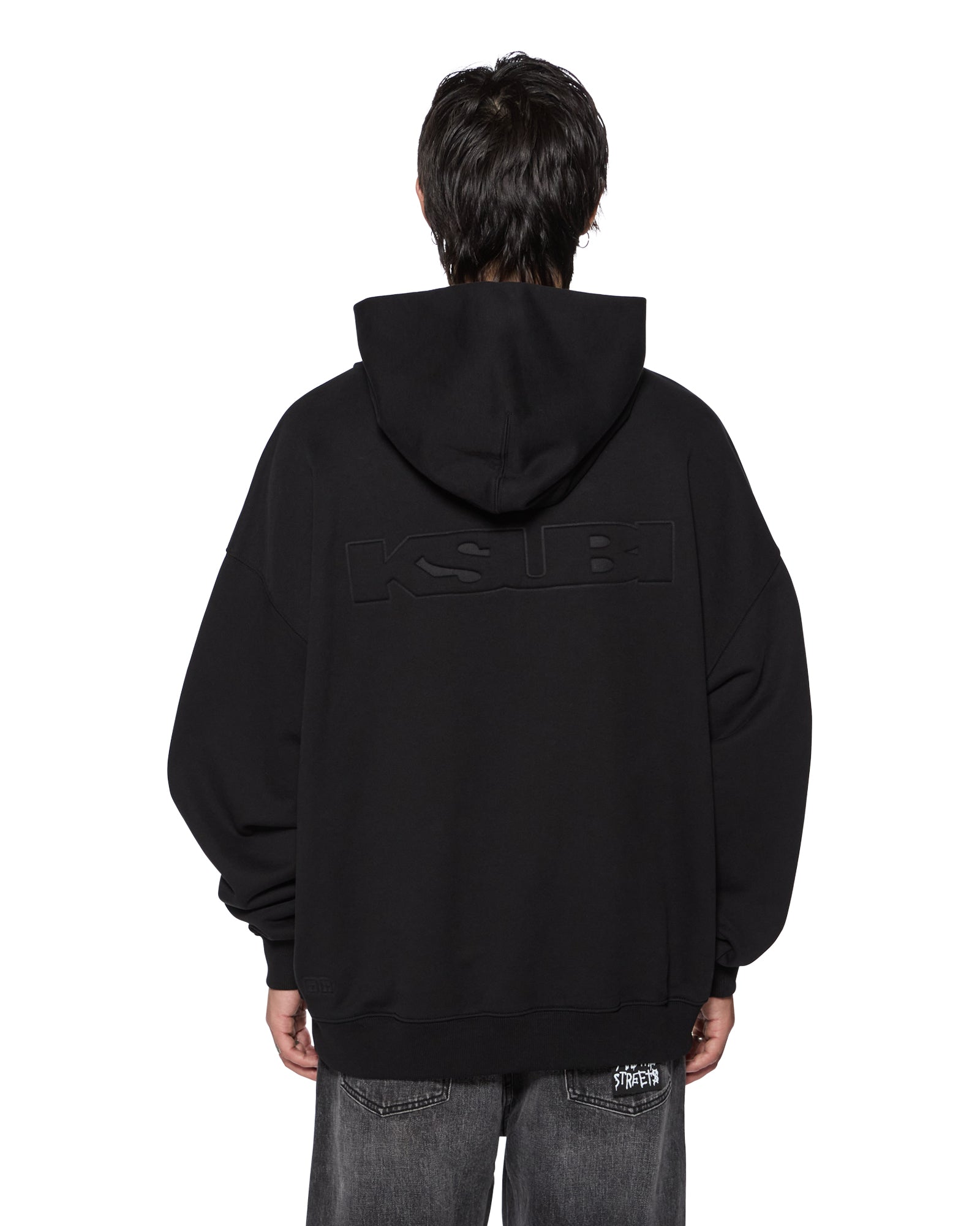Mens Intruder Ekcess Hoodie Jet Black Fleece - Image 6