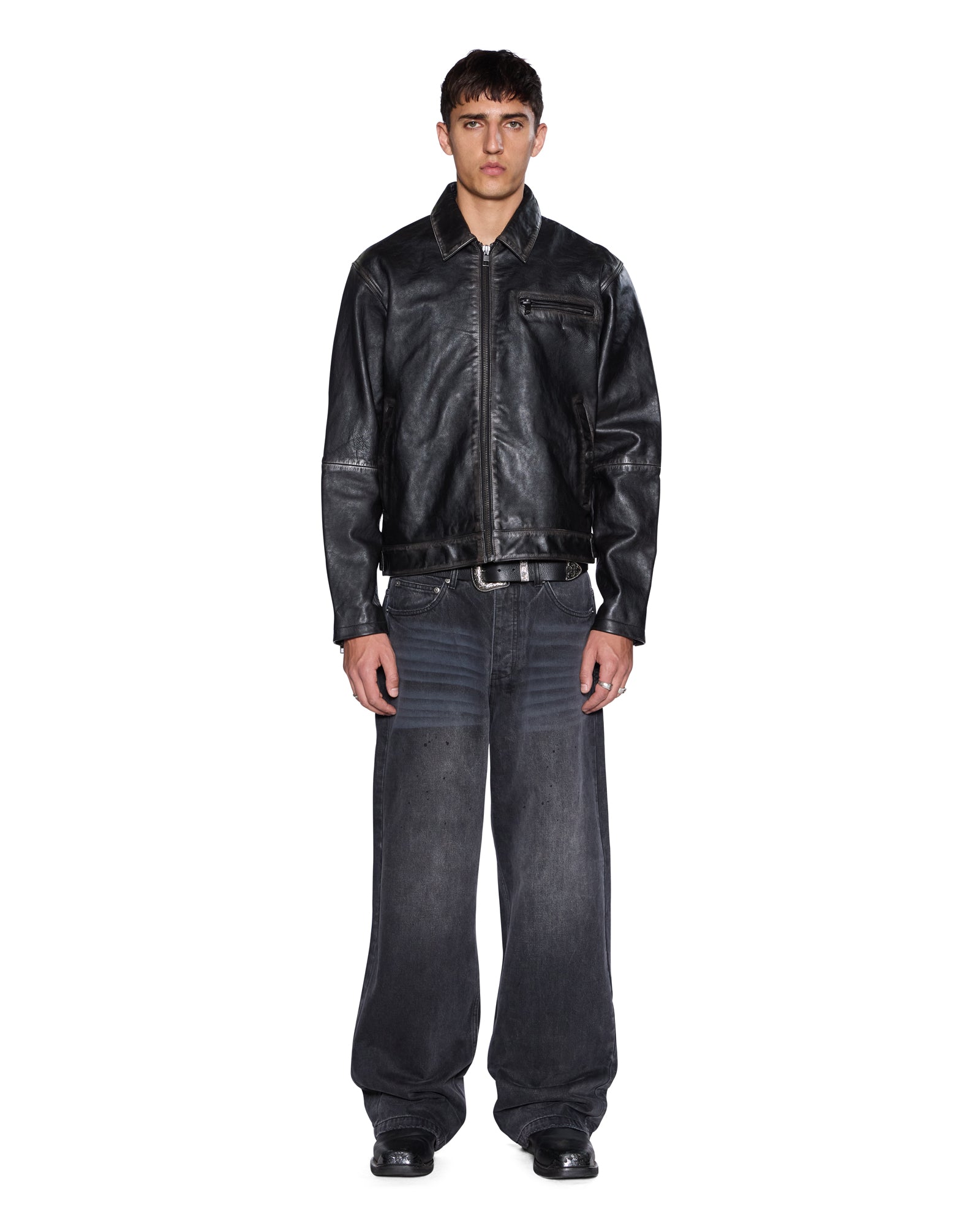 Mens Eldorado Leather Jacket Black Jackets - Image 2