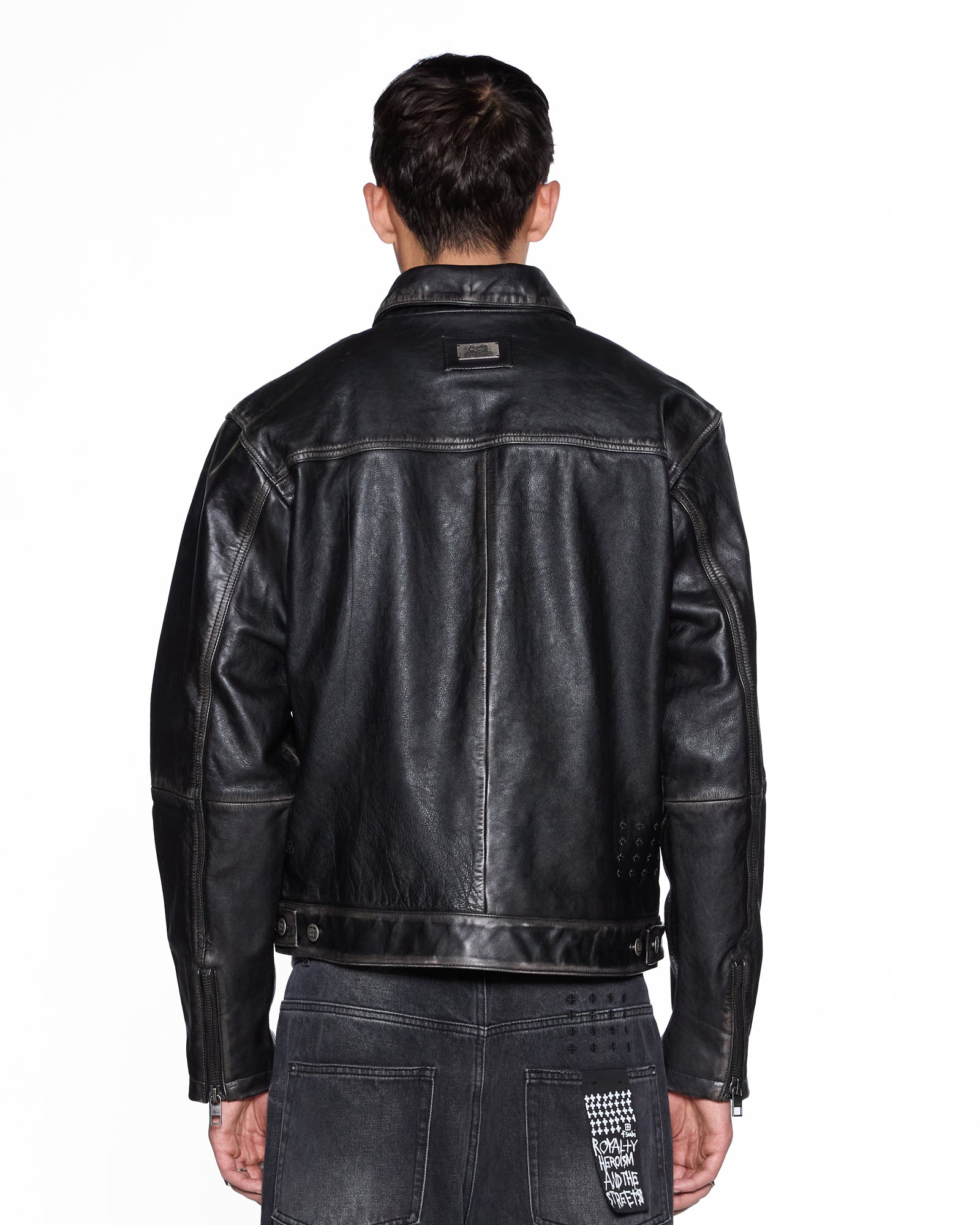 Mens Eldorado Leather Jacket Black Jackets - Image 4