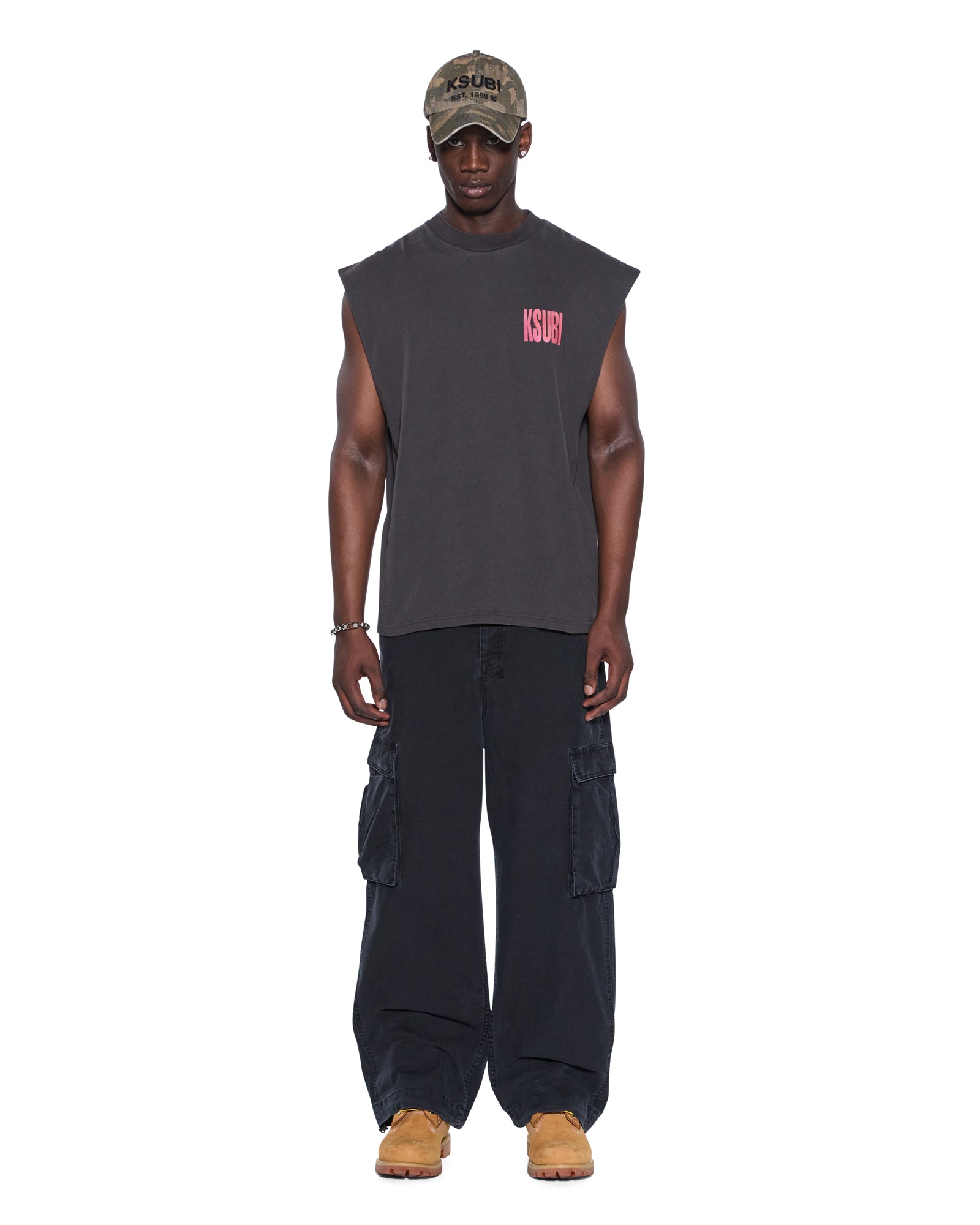 Mens Panthera Cut Off Biggie Tee Ash Tees - Image 2