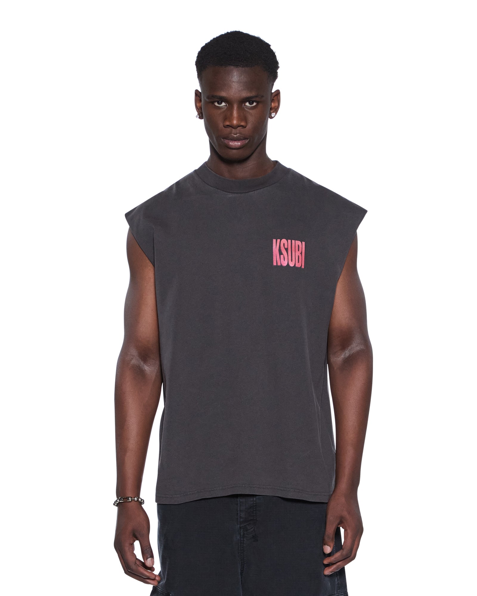 Mens Panthera Cut Off Biggie Tee Ash Tees - Image 3