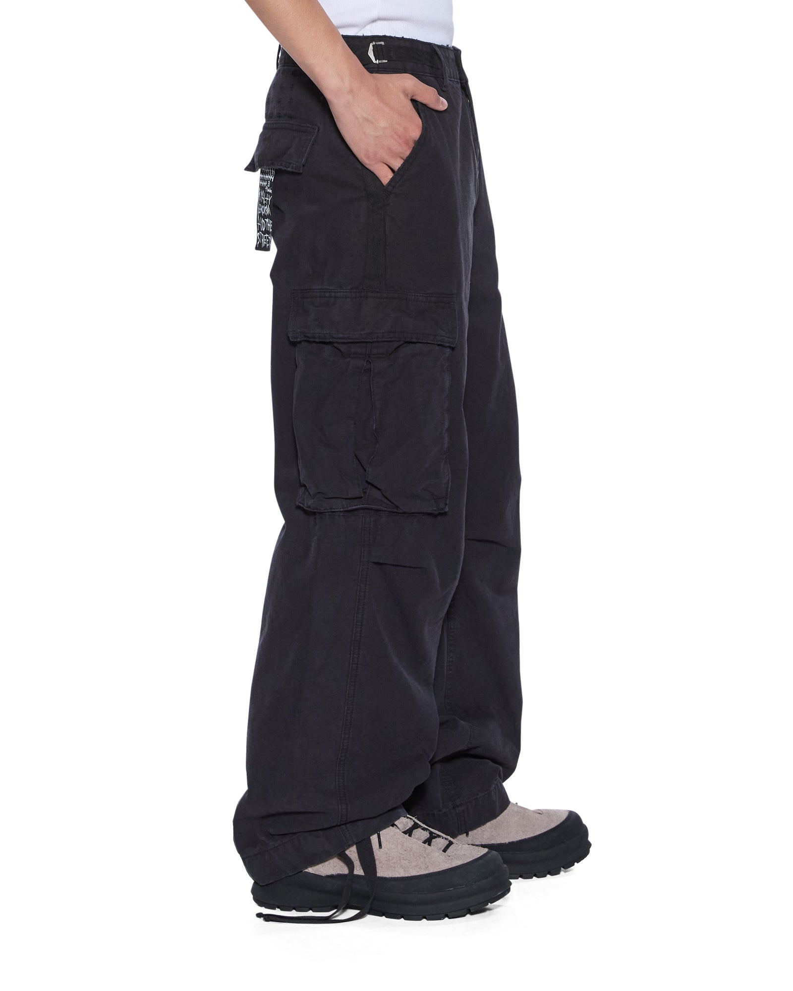 Mens Troop Cargo Pant Black Fade Pants - Image 3