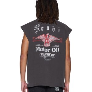Mens Truckstop Ekcess Cutoff Faded Black Tees