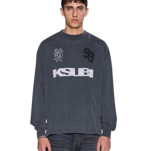 Mens Rugged Ekcess Ls Tee Blasted Black Tees