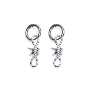 Barbed Wire Earrings Silver