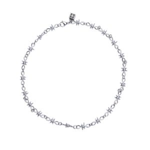 Barbed Wire Necklace Silver