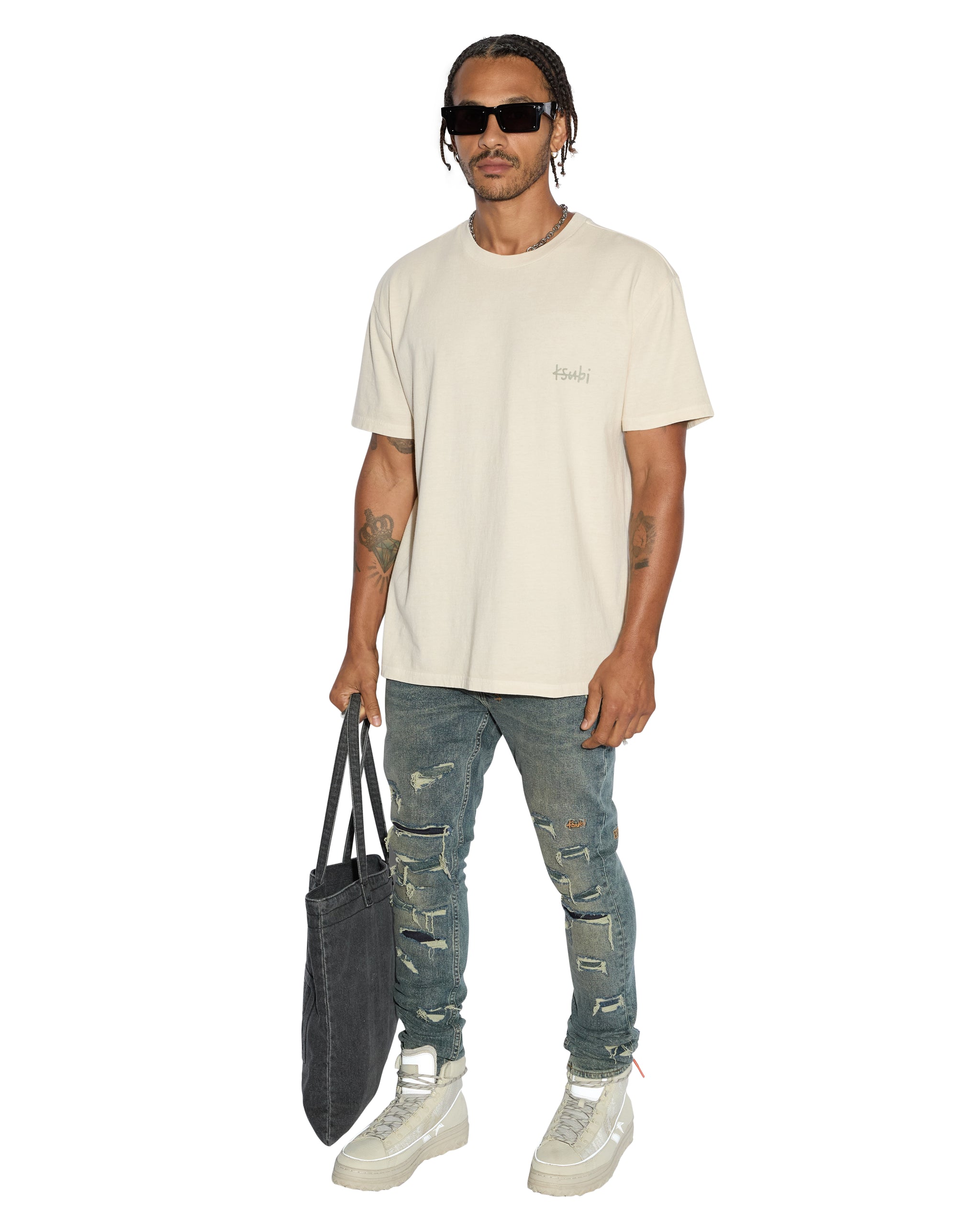All Day Biggie Short Sleeve Mens T-Shirt - Desert Tan - Image 3